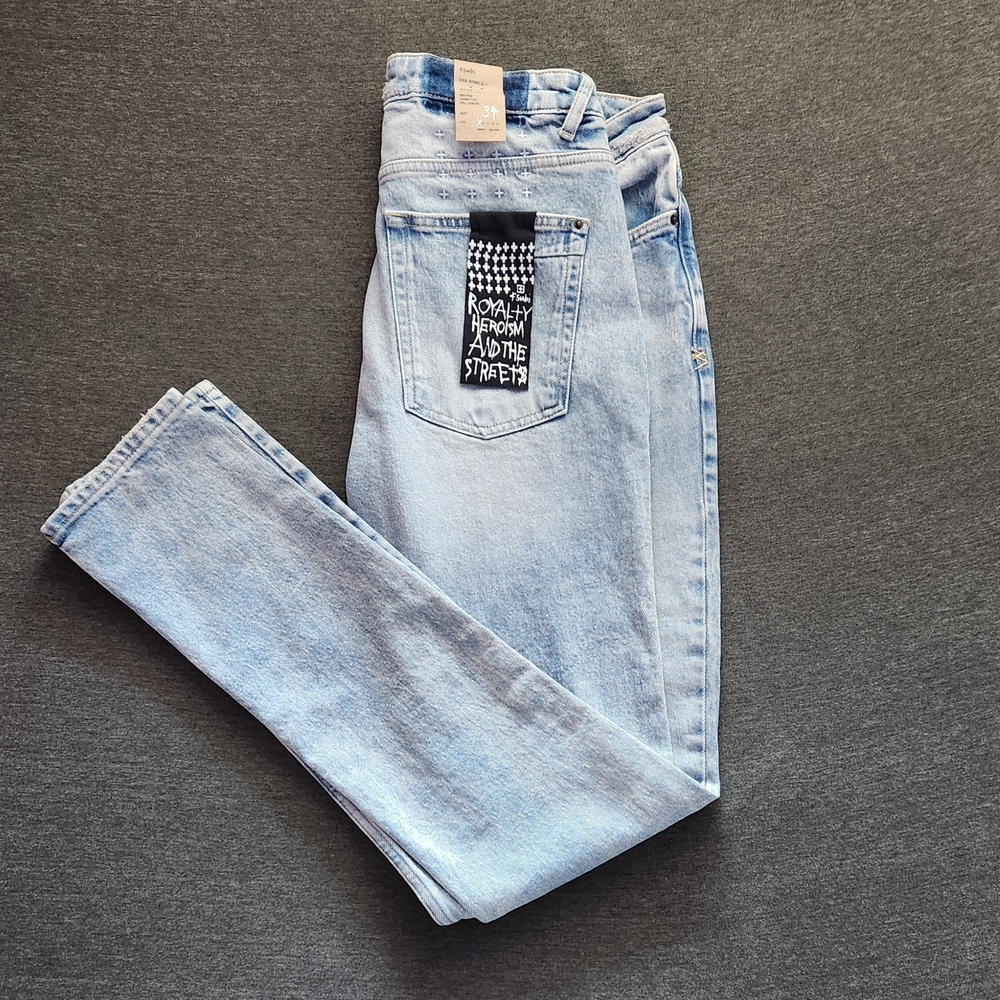 Ksubi Blue Skinny Pants Distressed Denim